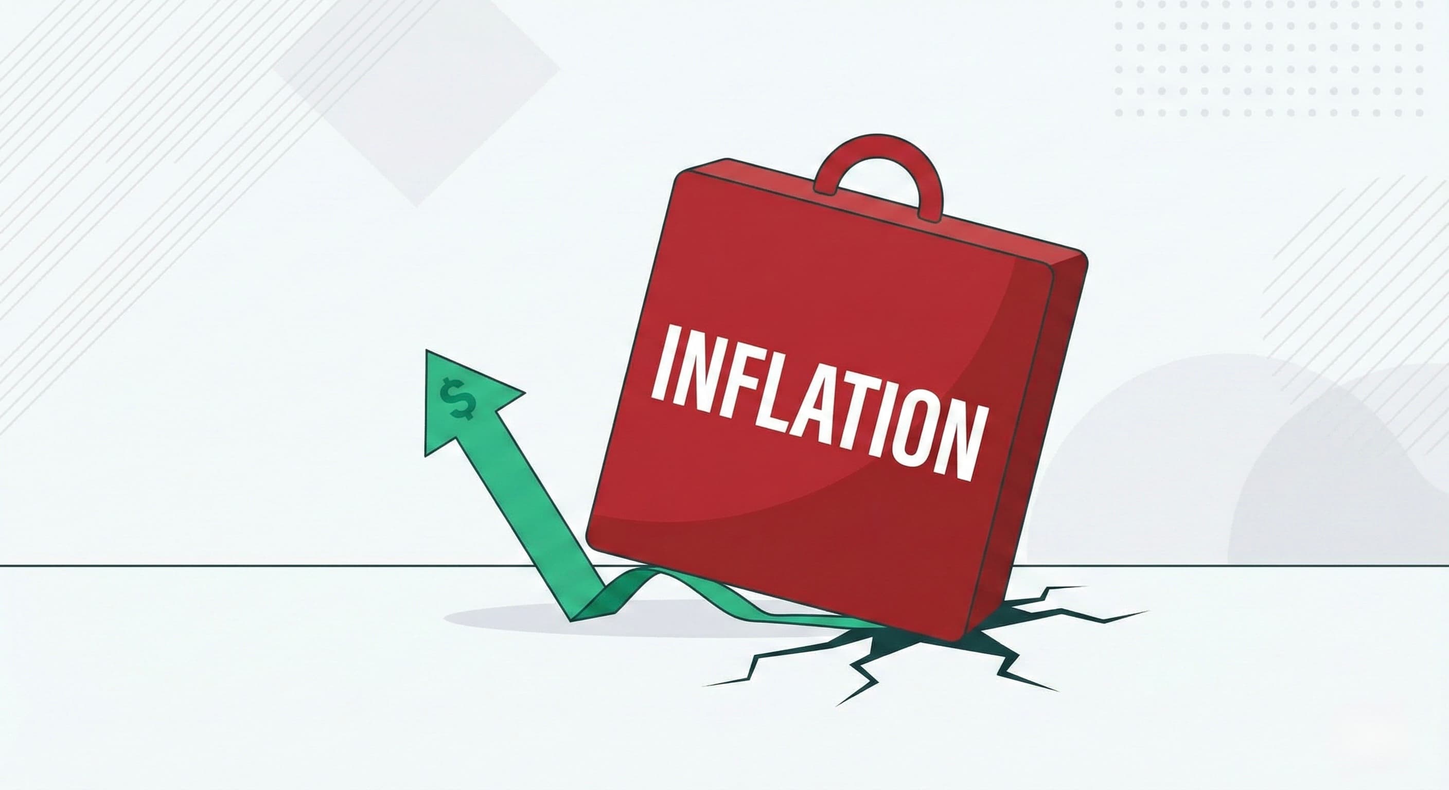 Un graphique où la courbe de l'inflation dépasse celle du salaire